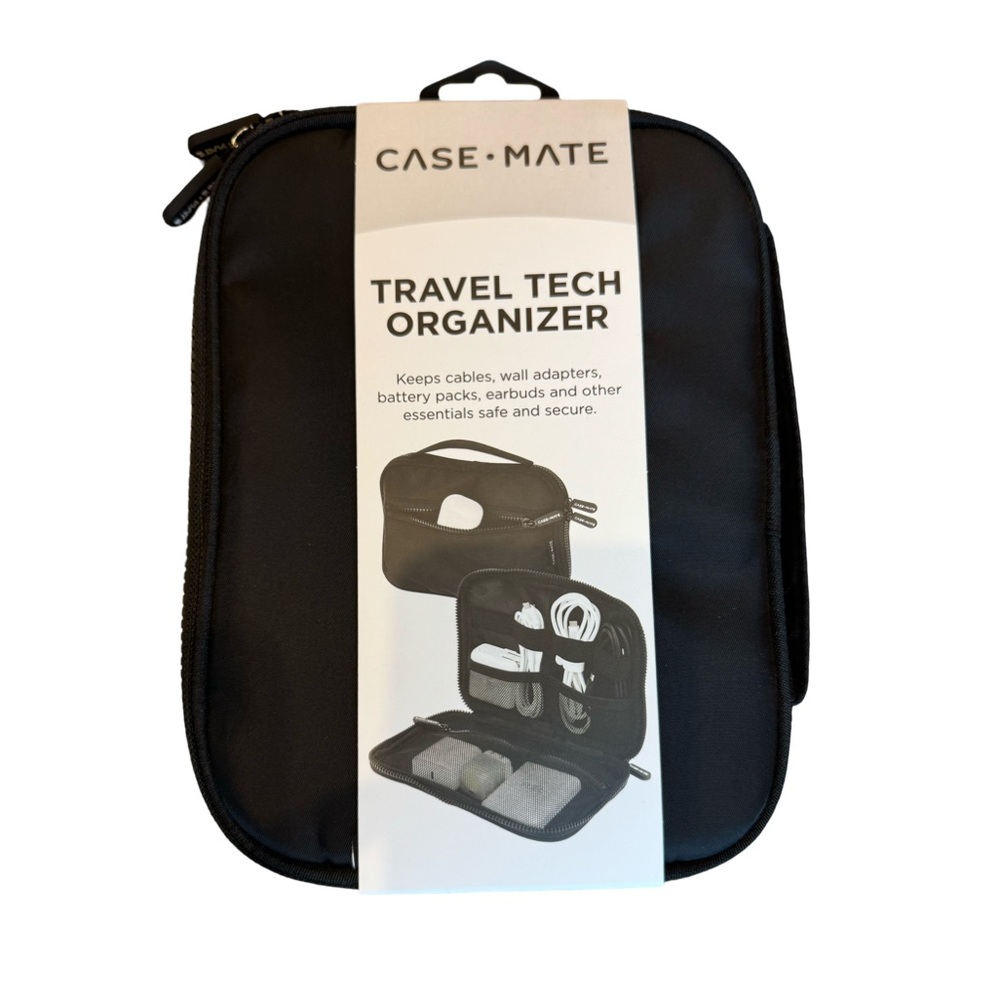 Case-Mate Travel Tech Organizer Bag for Device Accessories - Black